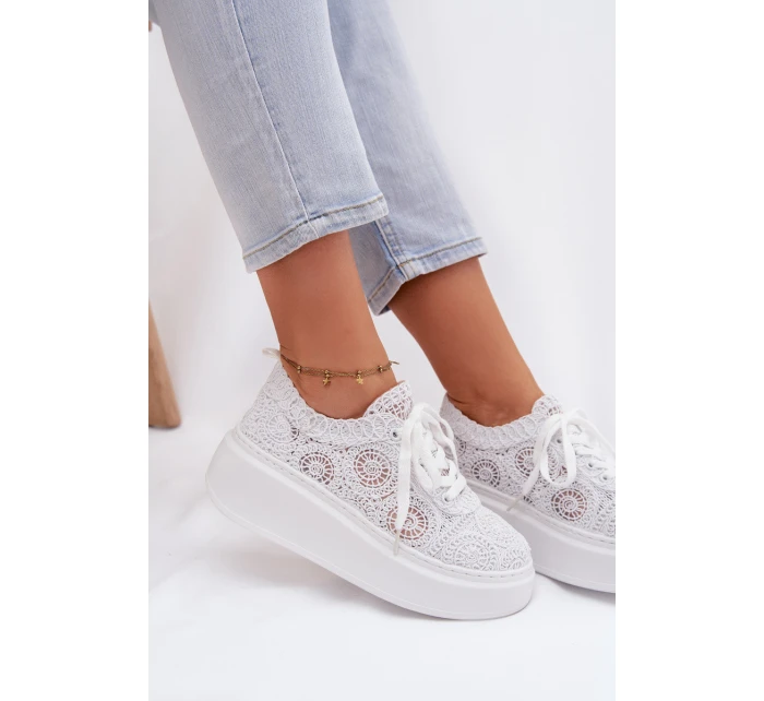 dámské tenisky na platformě bílé model 21937677 - Boto