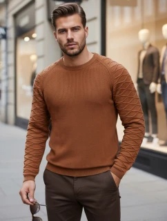 Pánský velbloudí svetr model 21982661 - FashionStreet