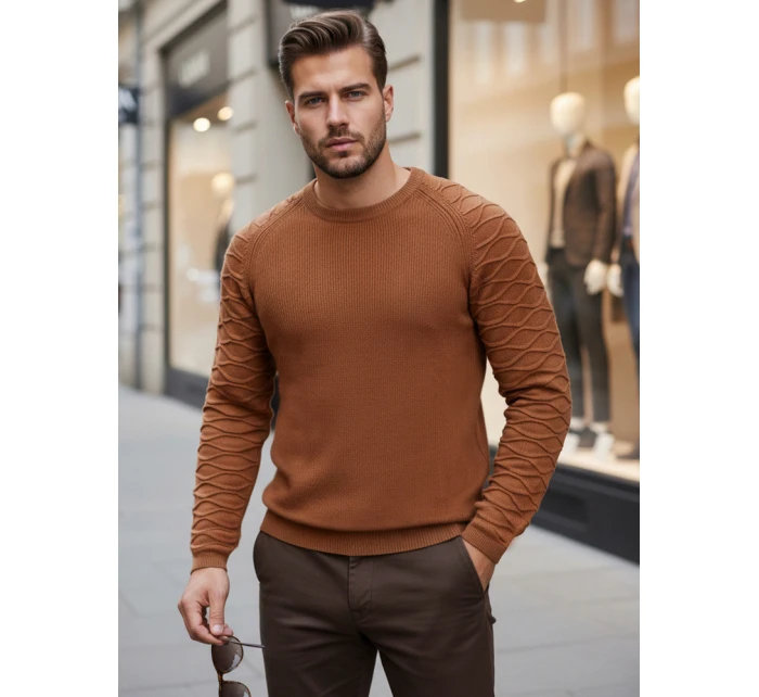 Pánský velbloudí svetr model 21982661 - FashionStreet Pánský velbloudí svetr model 21982661 - FashionStreet