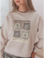 Dámská oversize mikina s medvídky MISOBEARS beige FashionStreet BY1438