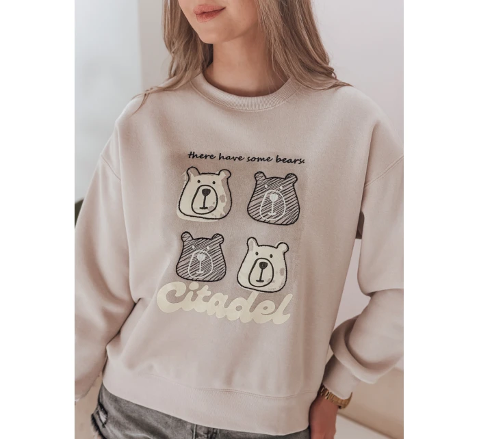 Dámská oversize mikina s medvídky MISOBEARS beige FashionStreet BY1438