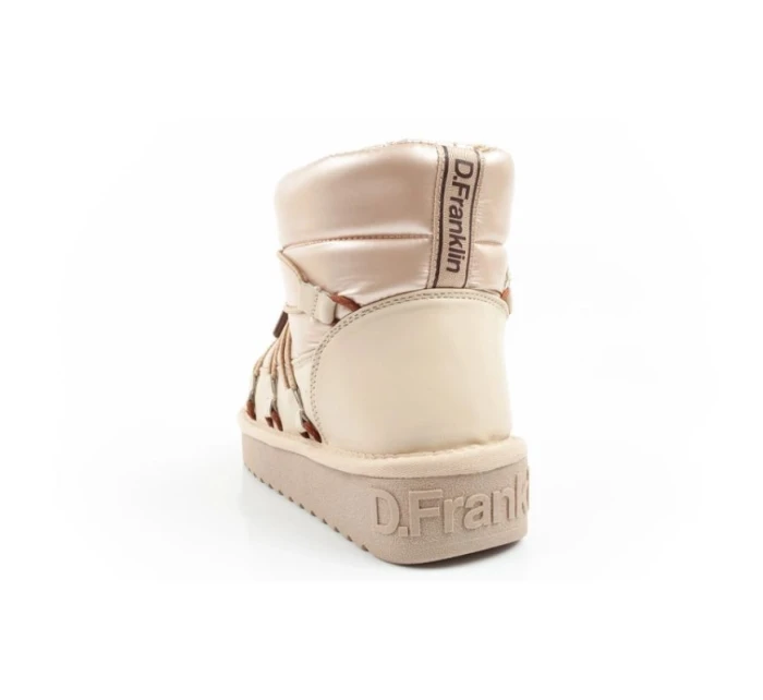 D.Franklin sněhule dámské zimní módní zateplené boty zlaté dámské