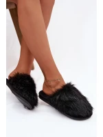Kožešinové dámské pantofle černé model 21908331 - Boto Kožešinové dámské pantofle černé model 21908331 - Boto