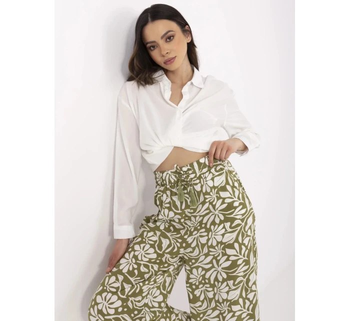 Kalhoty D73771M62237H olivově zelené