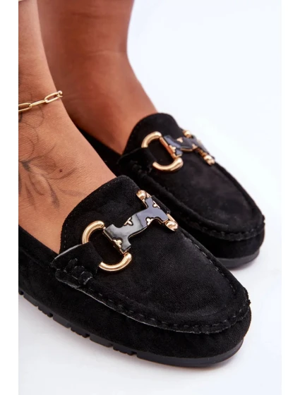 Kožené Dámské Mokasíny S Ozdobou Černé Dionira Kožené Dámské Mokasíny S Ozdobou Černé Dionira