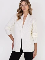 Dámský svetr bez knoflíků SWE120 krémový - MKM