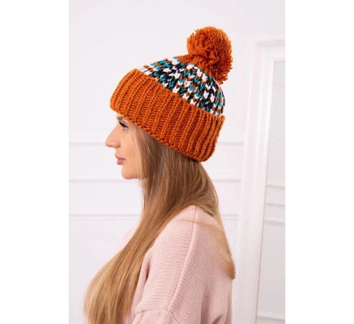 Dámská čepice Ellen s bambulí hnědá model 21941150 - Oliwier