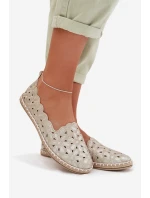 Dámské nazouvací baleríny s květinami zlaté Vennice