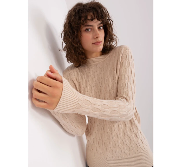 Sweter AT SW  jasny beżowy model 21888811 - FPrice