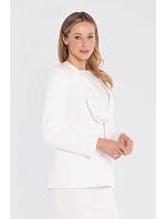 S432 Elegantní sako s ozdobnou mašlí - ecru