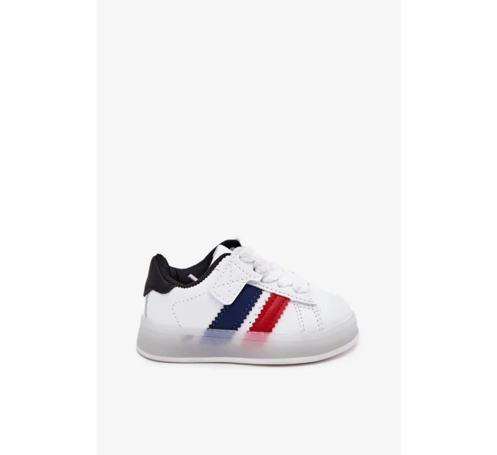 Dětské sportovní sneakers se svítící podrážkou Arielle – bílo-černé