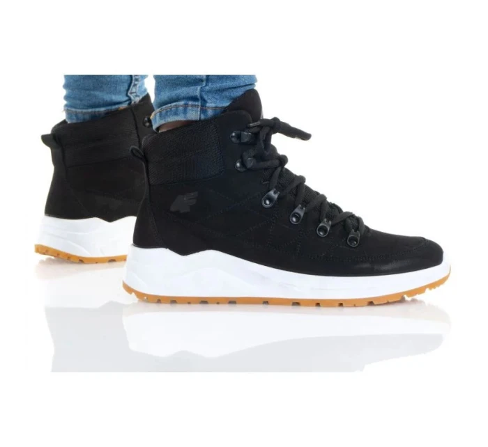 Dámská sportovní kotníková obuv W H4L21-OBDH252 Černá s bílou - 4F