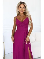 CHIARA večerní maxi šaty bez ramínek fuchsiová model 22210927 - numoco CHIARA večerní maxi šaty bez ramínek fuchsiová model 22210927 - numoco