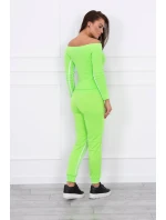 Sada s dvojitým lemováním v neonově zelené barvě