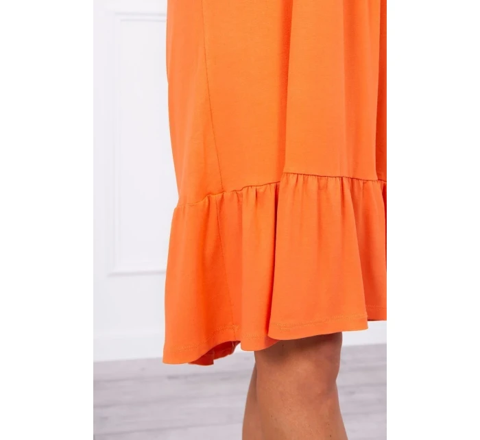 Šaty s tenkými ramínky tmavě meruňkové barvy Šaty s tenkými ramínky tmavě meruňkové barvy