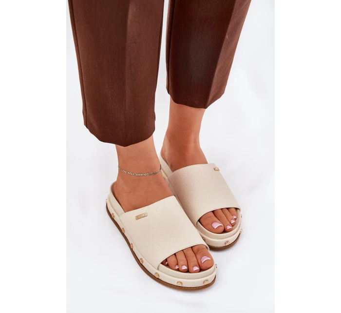 Dámské žabky na platformě Big Star model 21690727 Beige - Big Star Shoes Dámské žabky na platformě Big Star model 21690727 Beige - Big Star Shoes