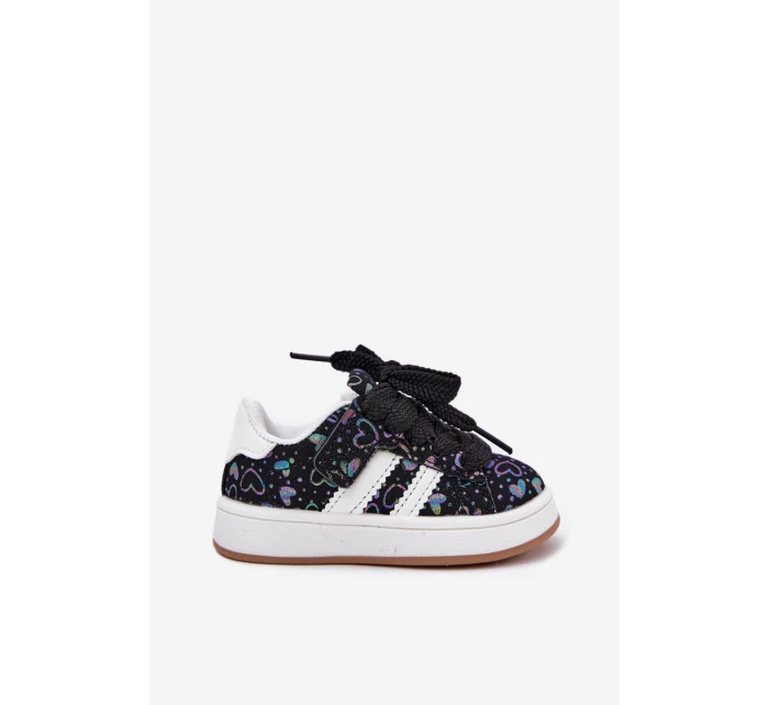 Dětské sportovní tenisky se srdíčky černé model 21700518 - Boto Dětské sportovní tenisky se srdíčky černé model 21700518 - Boto