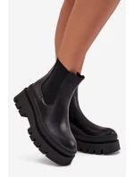 Zateplené dámské boty na platformě černé model 21706677 - Boto