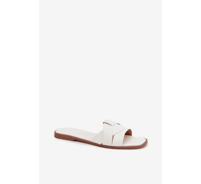 Dámské ploché pantofle s bílými pásky model 21943255 - Boto