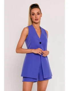 M776 Sako bez rukávů s jedním knoflíkem - světle fialové