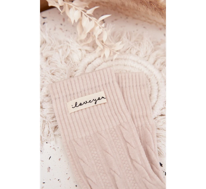 Teplé dámské ponožky s vlnou – béžové