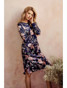 Dámská noční košile 3060 VENUS tm. modrá se vzorem - Taro