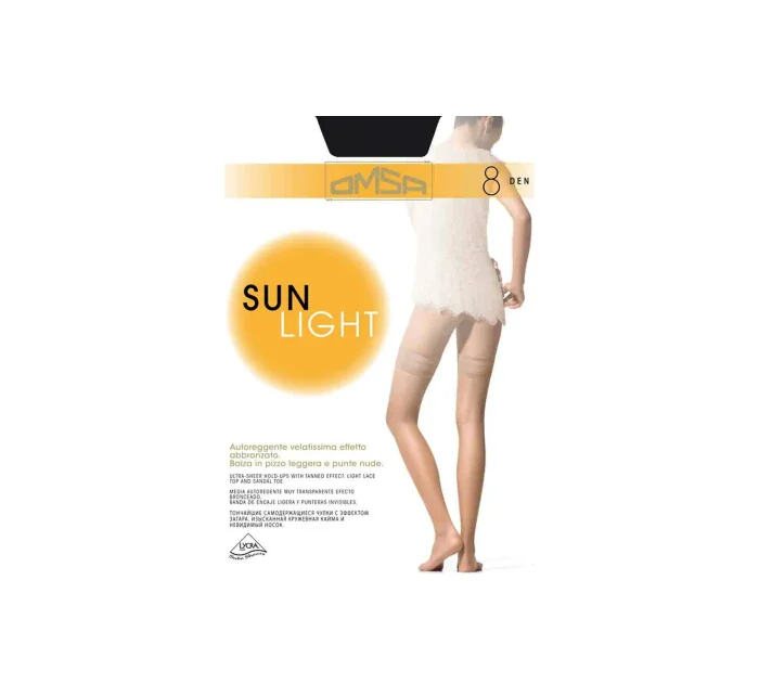 Dámské samodržící punčochy Omsa Sun Light 8 den