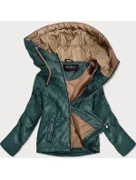 Lehká zelená dámská bunda s kapucí model 20970094 - BH FOREVER Lehká zelená dámská bunda s kapucí model 20970094 - BH FOREVER