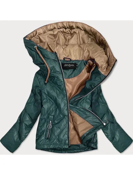 Lehká zelená dámská bunda s kapucí model 20970094 - BH FOREVER Lehká zelená dámská bunda s kapucí model 20970094 - BH FOREVER