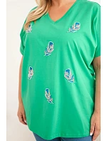 Dámská bavlněná halenka Plus Size s model 22185743 zelená - K-Fashion Dámská bavlněná halenka Plus Size s model 22185743 zelená - K-Fashion