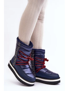 Dámské sněhule s vázáním v modré barvě model 21644706 - Boto