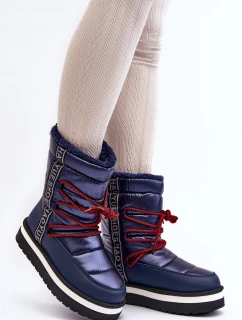 Dámské sněhule s vázáním v modré barvě Lilara