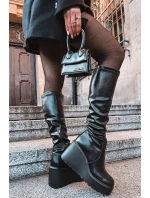 Dámské kozačky na platformě Černé Terisse Dámské kozačky na platformě Černé Terisse