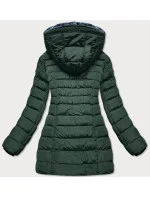 Zelená dámská prošívaná zimní bunda s kapucí (m-133) Zelená dámská prošívaná zimní bunda s kapucí (m-133)