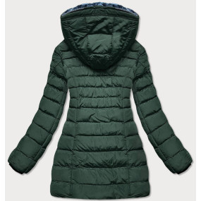 Zelená dámská prošívaná zimní bunda s kapucí (m-133)