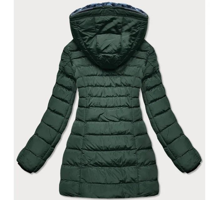 Zelená dámská prošívaná zimní bunda s kapucí (m-133) Zelená dámská prošívaná zimní bunda s kapucí (m-133)