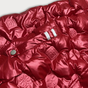 Červená dámská bunda s vytlačovanými reliéfními vzory (8261)