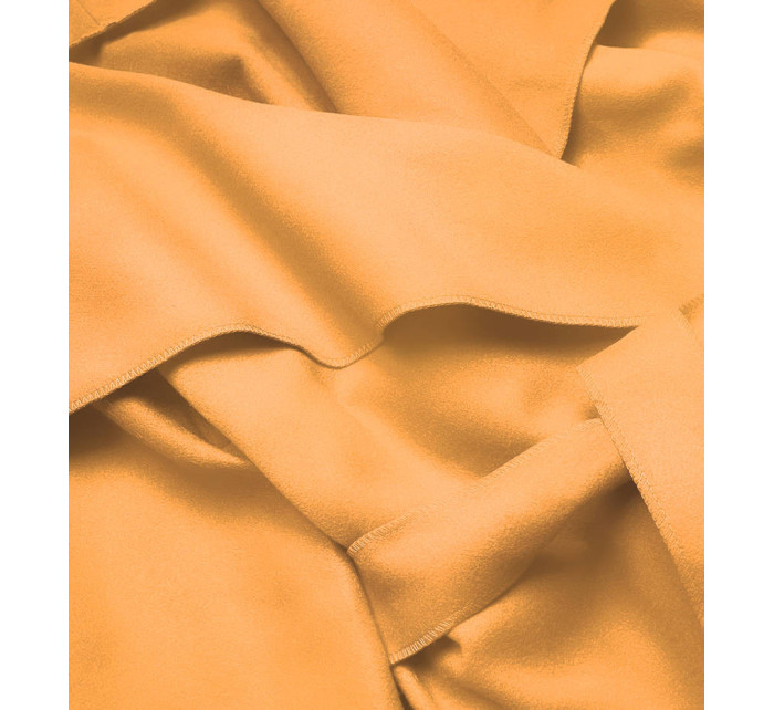 Žlutý dámský minimalistický kabát (747ART)