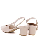 Béžové lodičky na jehlovém podpatku bez podpatku Sergio Leone SK472