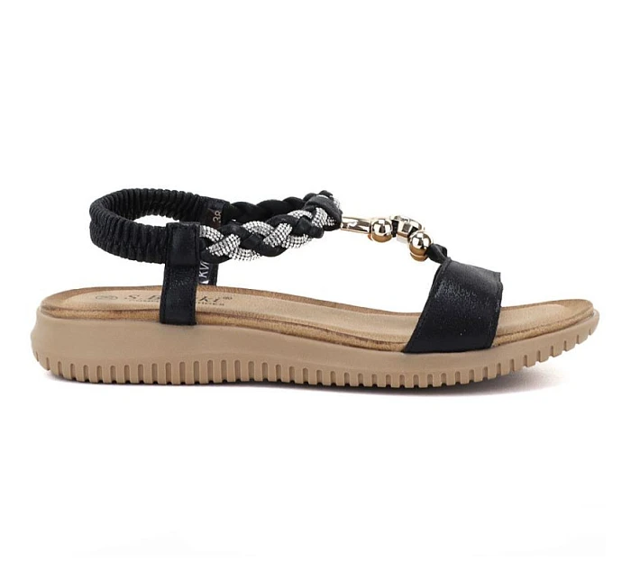 Dámské sandály s gumovou podrážkou černé S.Barski KV61-6051