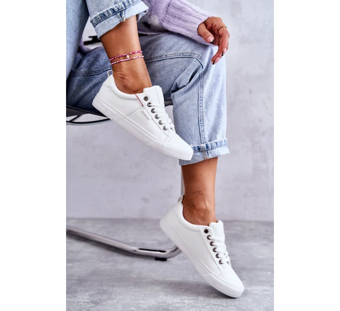 Dámské tenisky Kožené Big Star KK274005 Bílé Dámské tenisky Kožené Big Star KK274005 Bílé