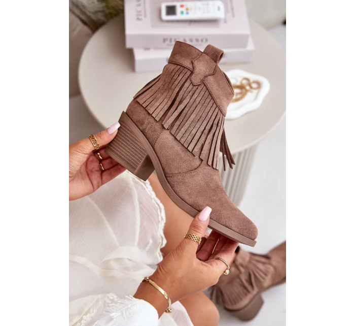 Dámské Kožené Boty Na Zip Eko Hnědé model 21668209 - S.Barski