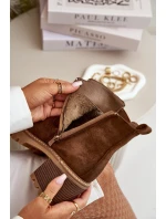 Dámské Zateplené Botky Na Podpatku Eko Semišové Hnědé model 21669094 - Boto Dámské Zateplené Botky Na Podpatku Eko Semišové Hnědé model 21669094 - Boto