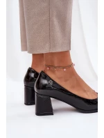 Kožené Lakované Na Podpatku  Černé model 21691298 - VINCEZA