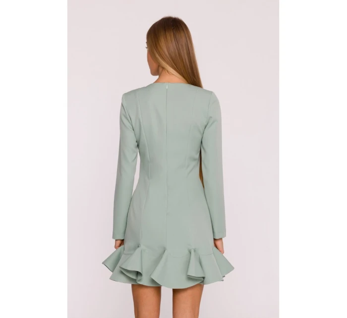 M880 Šaty s volánkovým lemem - mátové M880 Šaty s volánkovým lemem - mátové