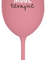 MOJE TERAPIE - růžová sklenice na víno 350 ml