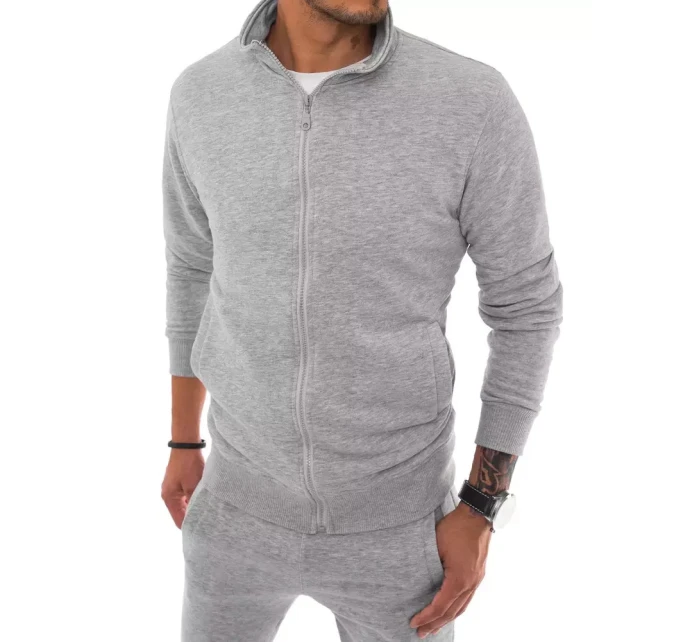 Pánská šedá mikina na zip FashionStreet BX5036