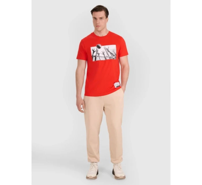 Pánské volejbalové tričko s potiskem 4F 4FRAW25TTSHM3319-62S