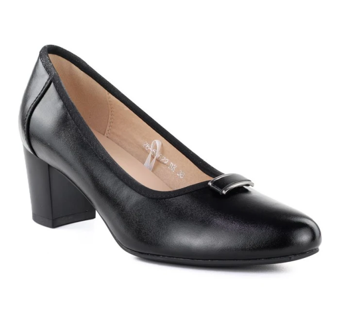 Černé lodičky na jehlovém podpatku model 22015101 - VINCEZA