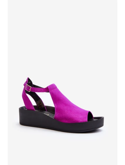 model 21646195 Dámské sandály z semiše Fuchsie - Zazoo model 21646195 Dámské sandály z semiše Fuchsie - Zazoo